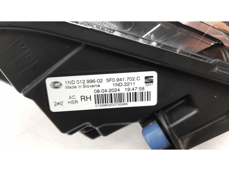 Recambio de faro antiniebla derecho para seat leon (kl1, klg) 1.0 tsi referencia OEM IAM  5F0941702C 10121391005/9020102/ST43044