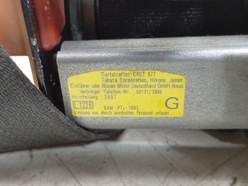 Recambio de cinturon seguridad delantero izquierdo para nissan x-trail (t31) le referencia OEM IAM C9ST077 86885JG400 
