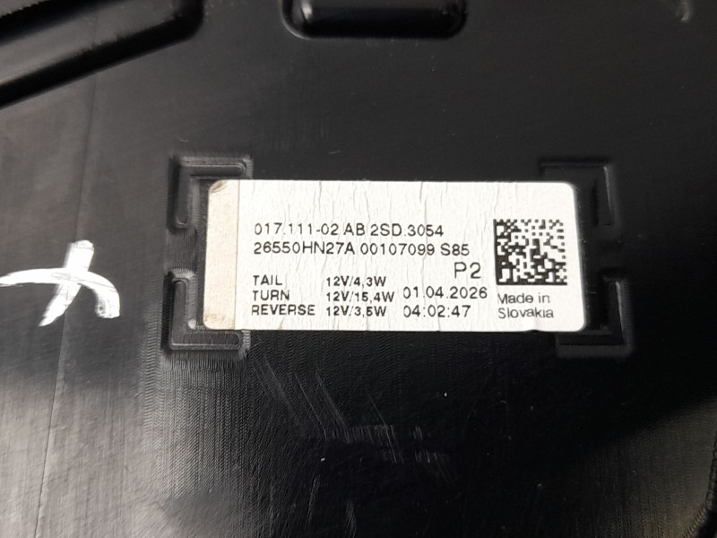 Recambio de piloto trasero derecho interior para nissan qashqai iii (j12) 1.5 vc-t referencia OEM IAM  26550HN27A 