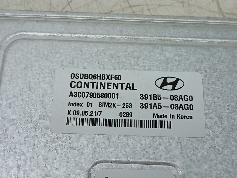 Recambio de centralita motor uce para hyundai kona (os, ose, osi) 1.6 gdi hybrid referencia OEM IAM A3C0790580001 391B503AG0 