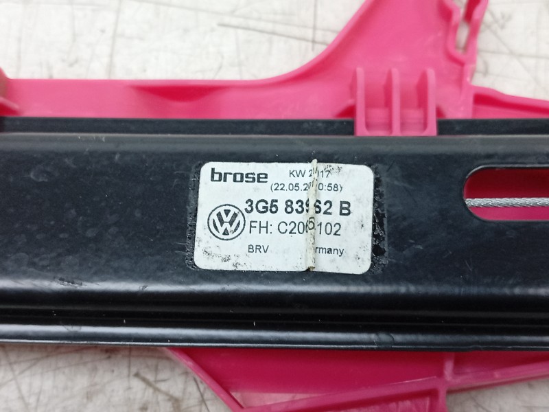 Recambio de elevalunas trasero derecho para volkswagen passat b8 (3g2, cb2) 2.0 tdi referencia OEM IAM  3G5839462B 106236418