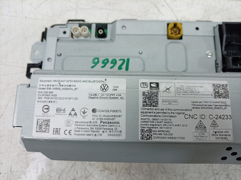 Recambio de pantalla multifuncion para volkswagen golf viii (cd1, da1) 1.0 tsi referencia OEM IAM  5H0920310A 