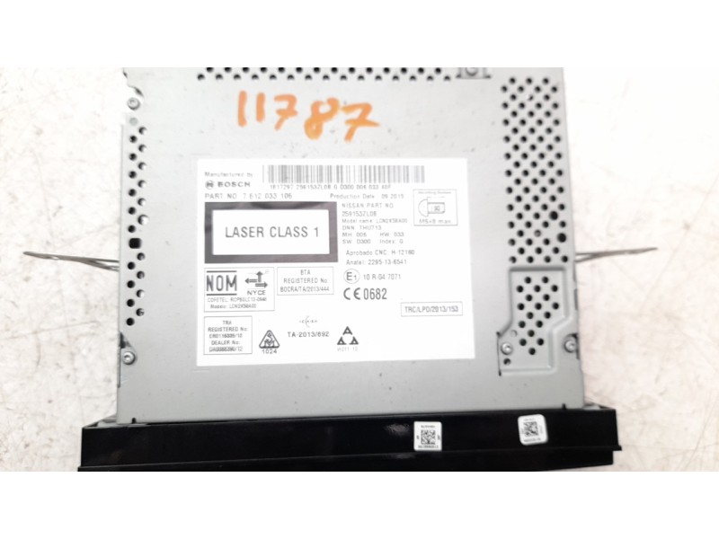 Recambio de sistema navegacion gps para nissan pulsar (c13) acenta referencia OEM IAM 259153ZL0B  