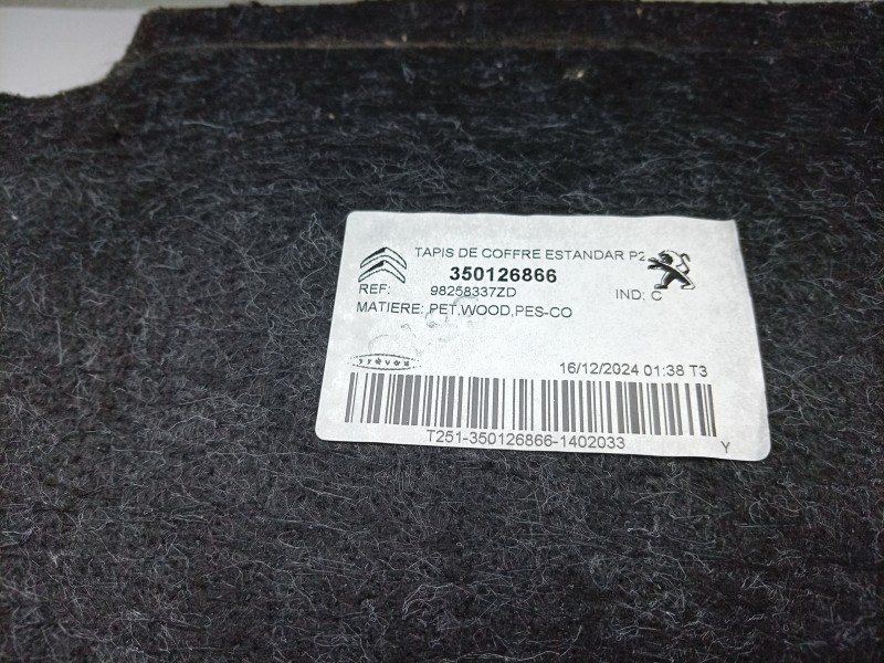 Recambio de alfombra maletero para peugeot 2008 allure hybrid 136 edcs6 referencia OEM IAM 350126866 98258337ZD 