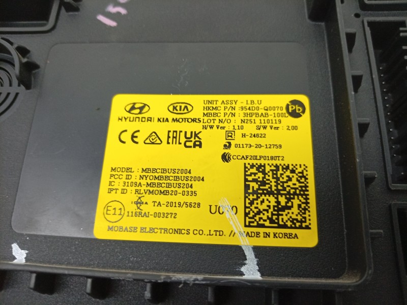 Recambio de modulo electronico para hyundai i20 iii (bc3, bi3) 1.0 t-gdi hybrid 48v referencia OEM IAM  954D0Q0070 