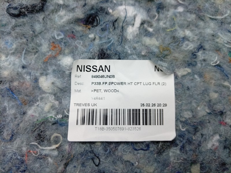 Recambio de tapizado maletero suelo para nissan qashqai iii (j12) 1.5 vc-t referencia OEM IAM  849046UN0B 
