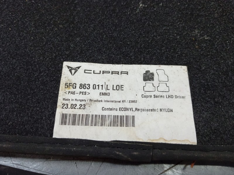 Recambio de juego alfombrillas para cupra formentor (km7, kmp) 1.5 tsi referencia OEM IAM  5FG863011L 
