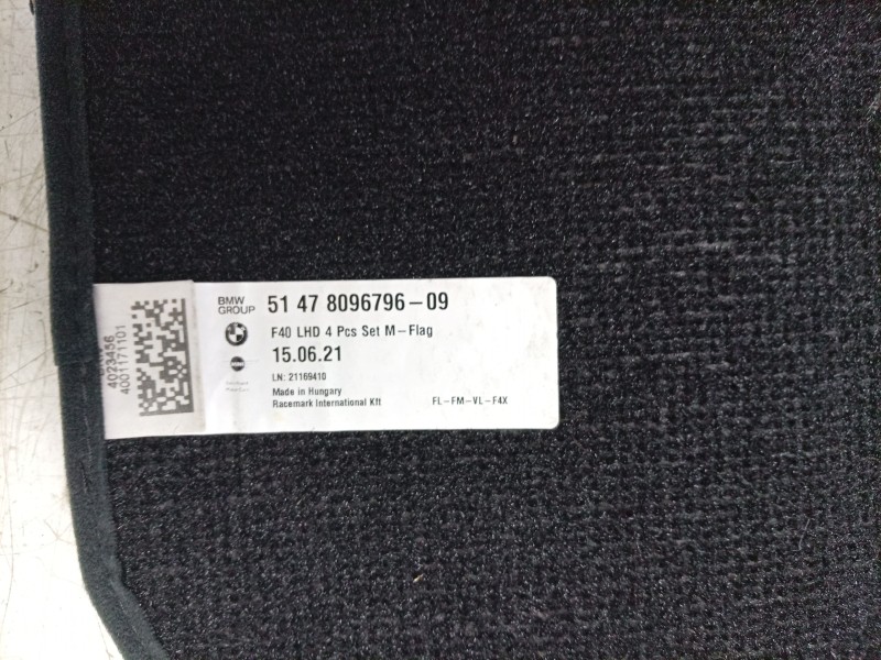 Recambio de juego alfombrillas para bmw 2 gran coupe (f44) 218 d referencia OEM IAM  51478096796 
