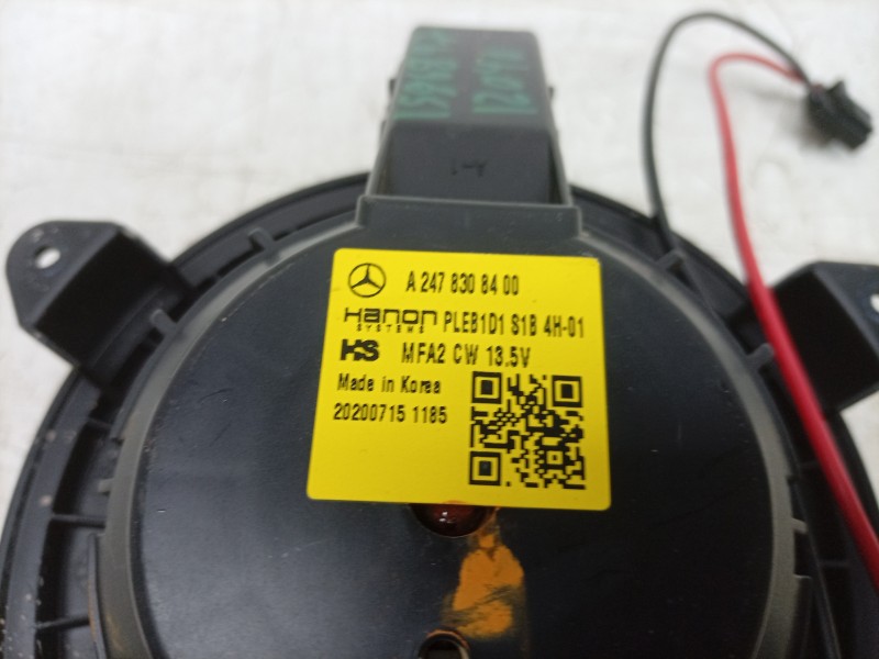 Recambio de ventilador calefaccion para mercedes-benz clase gla (bm 247) gla 200 (247.787) referencia OEM IAM 202007151185 A2478