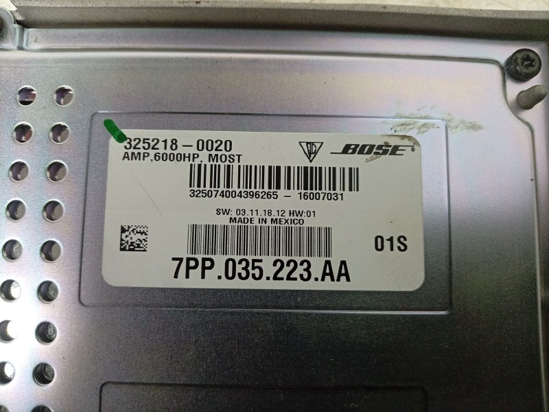 Recambio de amplificador de sonido para porsche cayenne (typ 92aa) diesel referencia OEM IAM 3252180020 7PP035223AA 