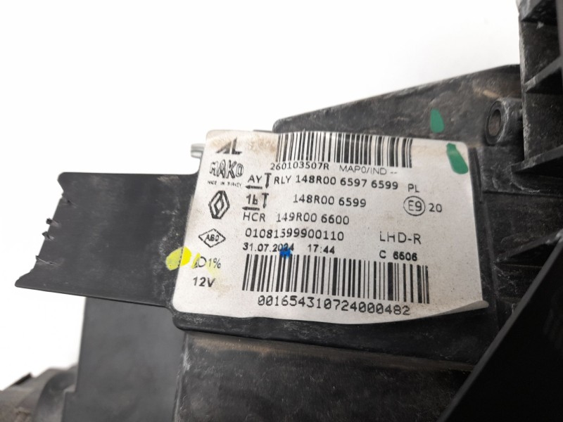Recambio de faro derecho para renault clio v (b7_) 1.0 lpg (b7mt) referencia OEM IAM  260103507R 