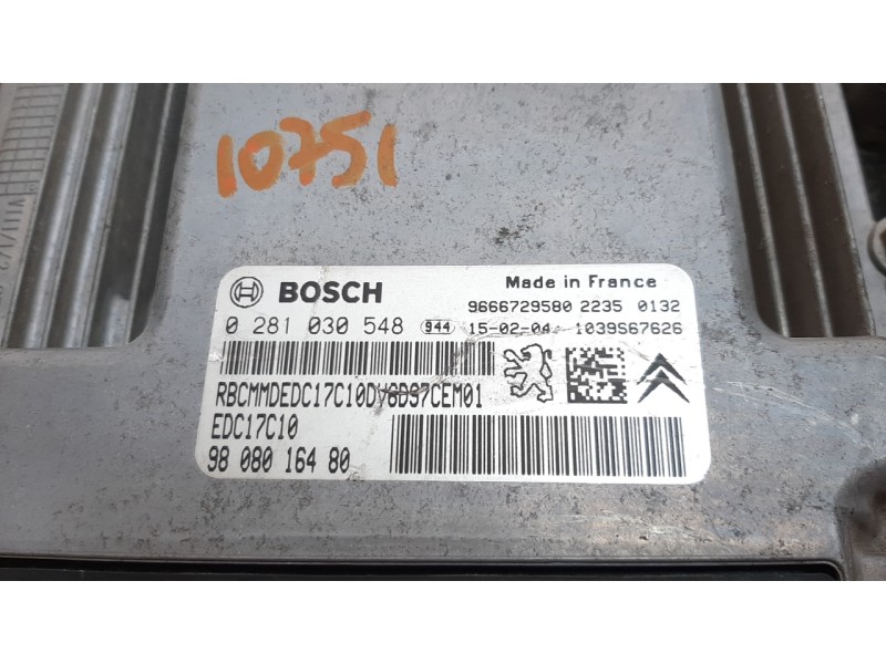 Recambio de centralita motor uce para citroen c4 cactus 1.6 e-hdi fap referencia OEM IAM 9666729580 0281030548 EDC17C10