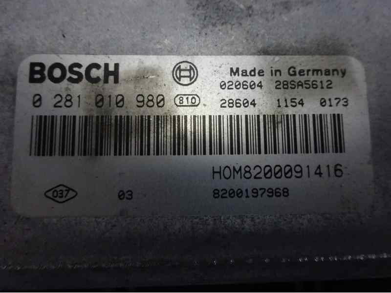Recambio de centralita motor uce para renault scenic rx4 (ja0) 1.9 dci referencia OEM IAM 8200091416 0281010980 