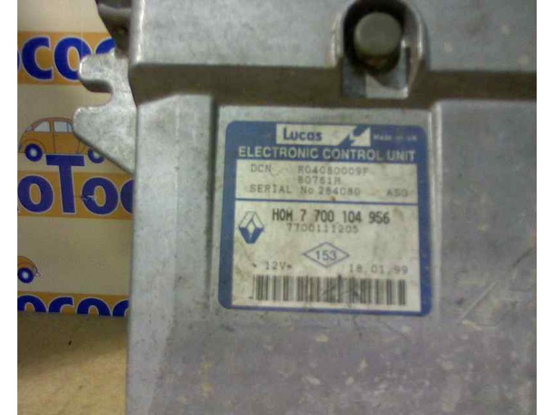 Recambio de centralita motor uce para renault clio ii fase i (b/cbo) 1.9 diesel referencia OEM IAM 7700104956 7700104956 7700111