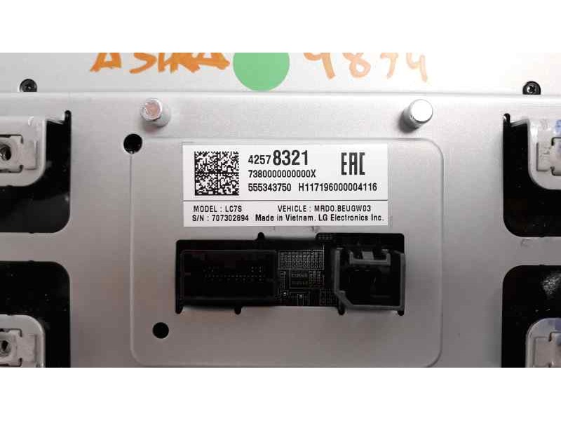 Recambio de sistema audio / radio cd para opel astra k lim. 5türig selective start/stop referencia OEM IAM 39156889  