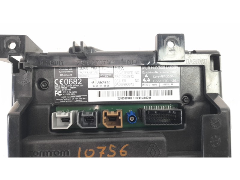 Recambio de pantalla multifuncion para renault captur 1.5 dci diesel fap energy referencia OEM IAM 259153934R  