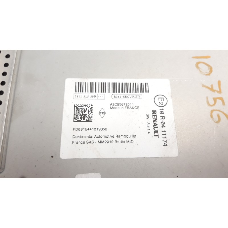 Recambio de sistema audio / radio cd para renault captur 1.5 dci diesel fap energy referencia OEM IAM 281151559R A2C85678511 
