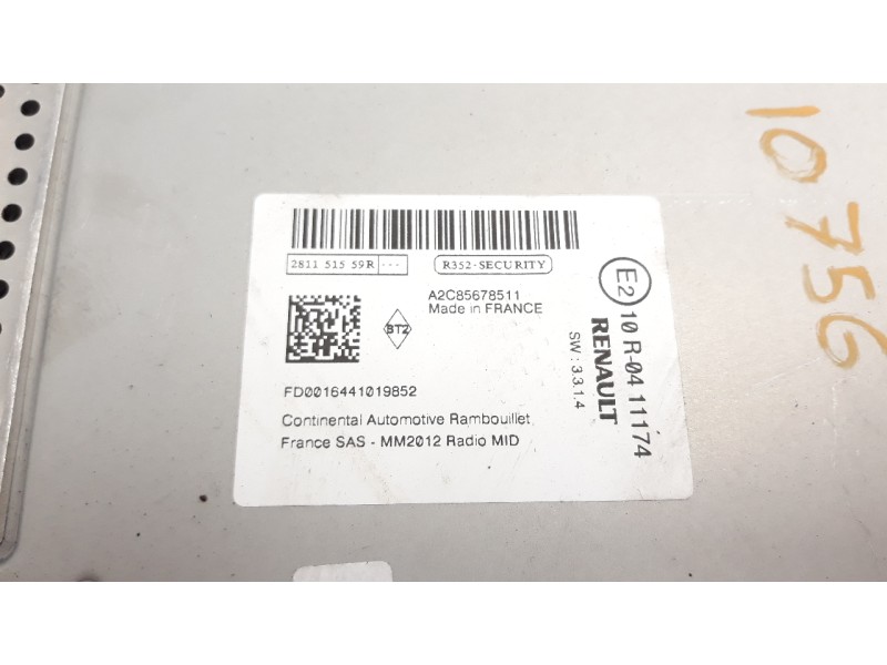 Recambio de sistema audio / radio cd para renault captur 1.5 dci diesel fap energy referencia OEM IAM 281151559R A2C85678511 
