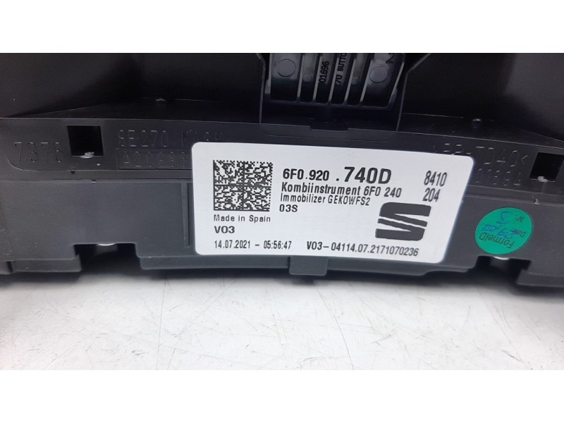 Recambio de cuadro instrumentos para seat ibiza (kj1) 1.0 referencia OEM IAM 6F0920740D  
