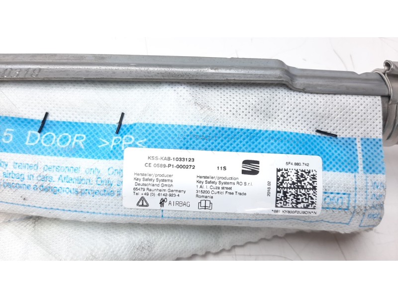Recambio de airbag cortina delantero derecho para seat leon (5f1) 1.2 tsi referencia OEM IAM 5F4880742  