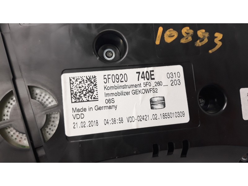 Recambio de cuadro instrumentos para seat leon (5f1) 1.2 tsi referencia OEM IAM 5F0920740E A2C12362000 