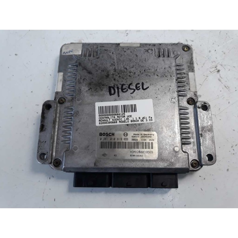 Recambio de centralita motor uce para renault scenic (ja..) 1.9 dci fairway referencia OEM IAM 82000395669 0281010819 