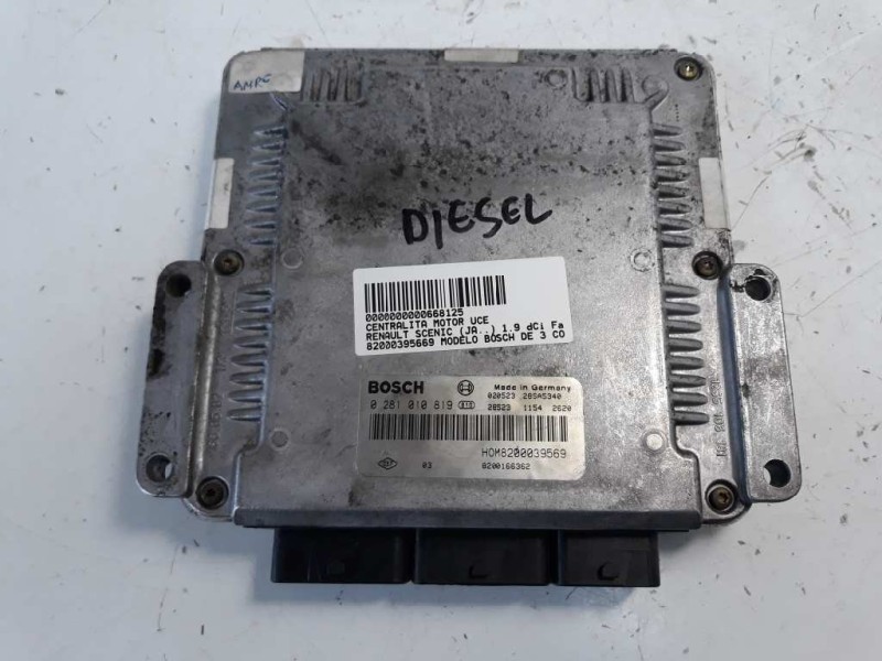 Recambio de centralita motor uce para renault scenic (ja..) 1.9 dci fairway referencia OEM IAM 82000395669 0281010819 