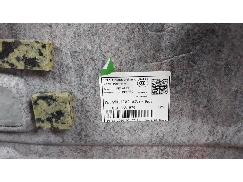 Recambio de guarnecidos maletero para audi q2 (gab) 1.0 tfsi referencia OEM IAM 81A863879  