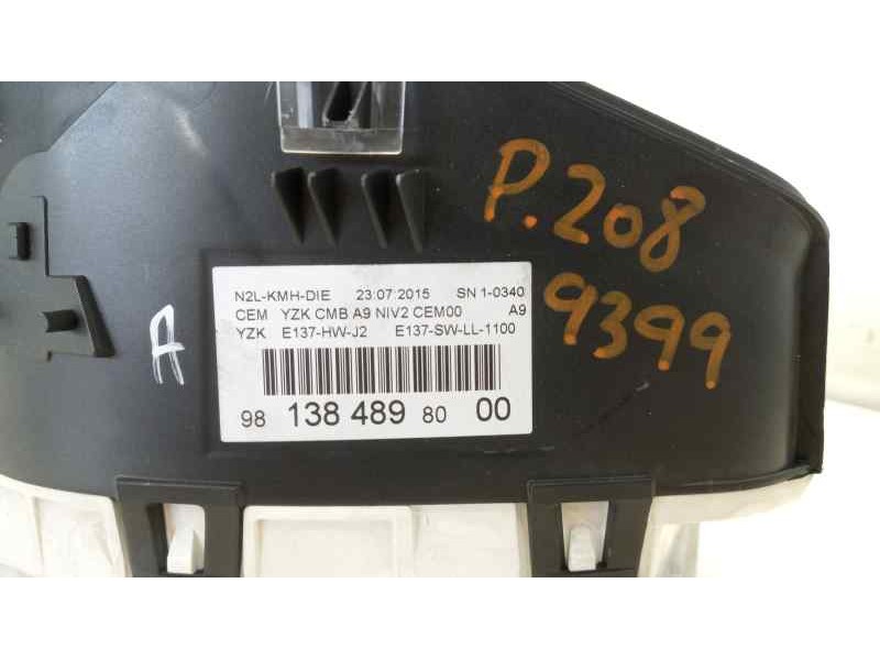 Recambio de cuadro instrumentos para peugeot 208 1.6 blue-hdi fap referencia OEM IAM 981384898000  