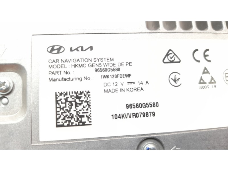 Recambio de sistema navegacion gps para kia niro referencia OEM IAM 96560G5580  