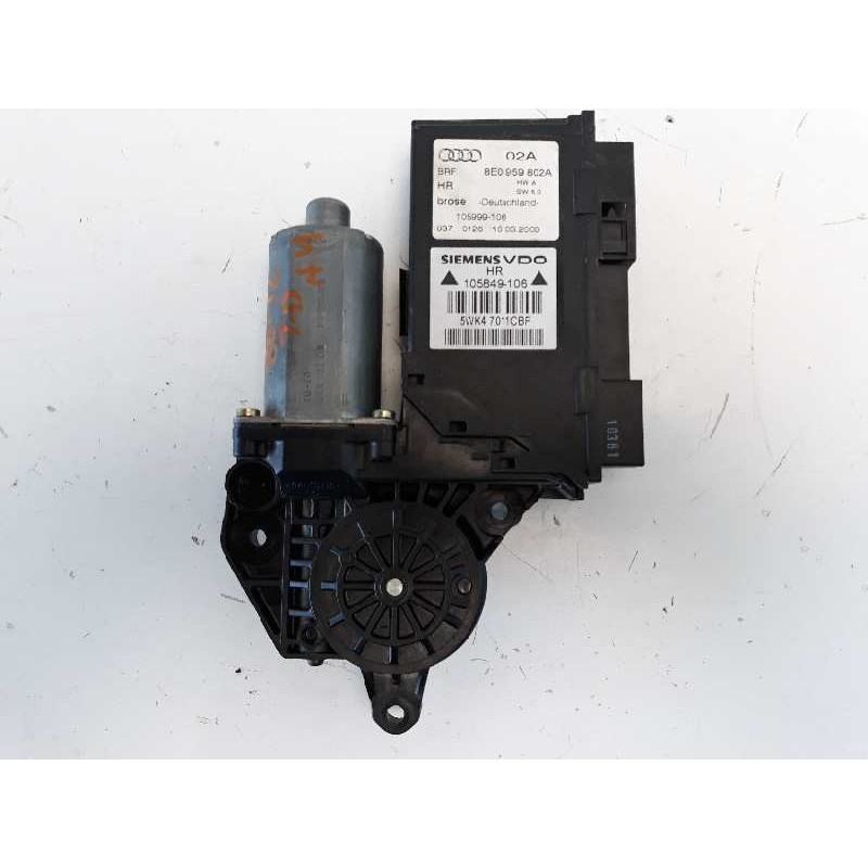 Recambio de motor elevalunas trasero derecho para audi a4 berlina (8e) 2.5 tdi (120kw) referencia OEM IAM 8E0959802A 5WK47011CBF