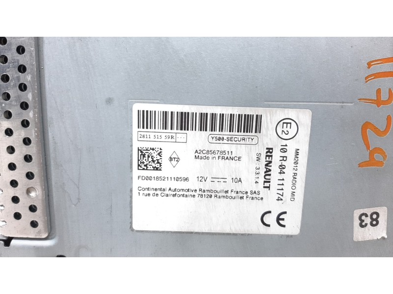 Recambio de sistema audio / radio cd para renault clio iv referencia OEM IAM 281151559R  