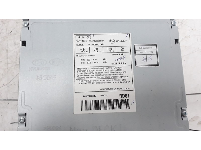 Recambio de sistema audio / radio cd para hyundai i20 1.2 16v cat referencia OEM IAM 96170C82504X  