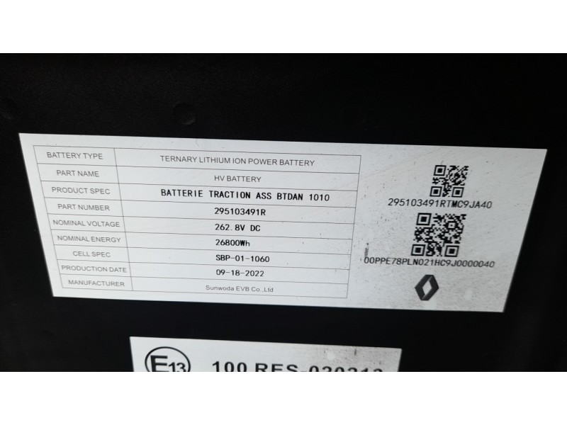 Recambio de bateria para dacia spring electric business referencia OEM IAM 295103491R  