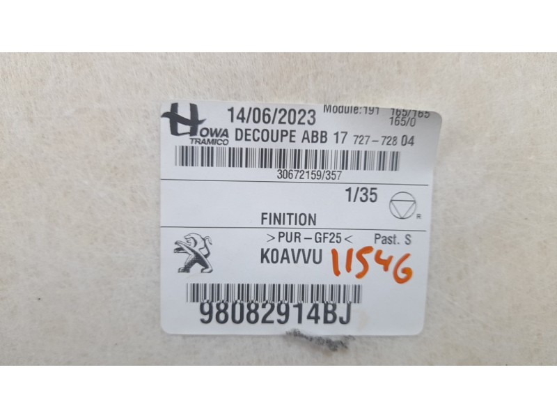 Recambio de techo interior para peugeot expert furgón 1.6 blue-hdi fap referencia OEM IAM 98082914BJ  