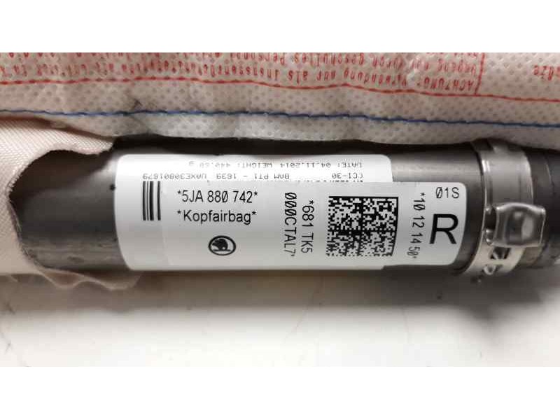 Recambio de airbag cortina delantero derecho para seat toledo (kg3) reference referencia OEM IAM 5JA880742  