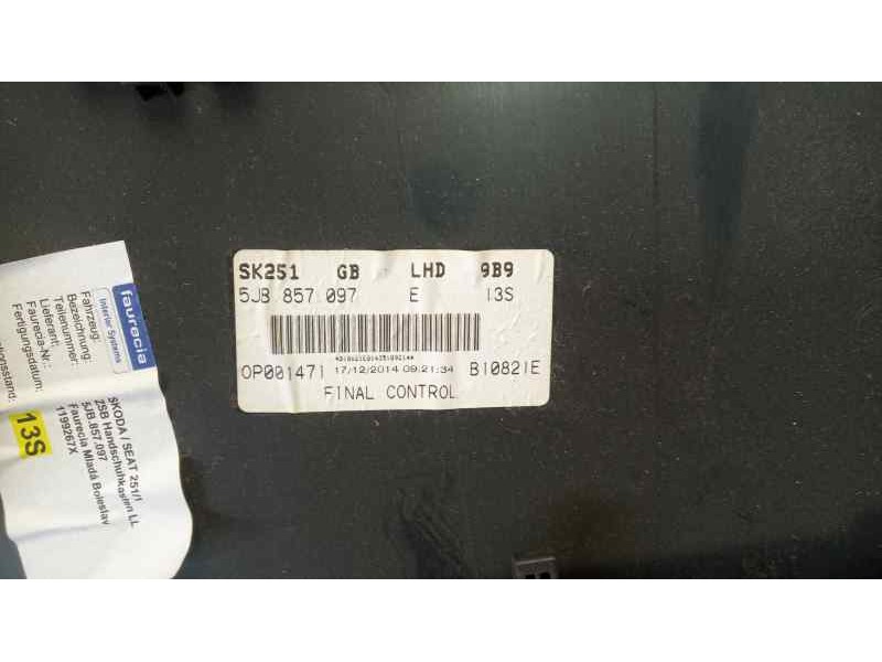 Recambio de guantera para seat toledo (kg3) reference referencia OEM IAM 5JB857097E  