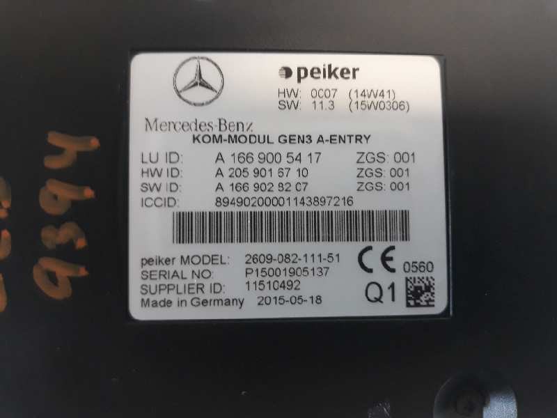 Recambio de modulo electronico para mercedes-benz clase cla (w117) cla 200 cdi (117.308) referencia OEM IAM A1669005417 A2059016