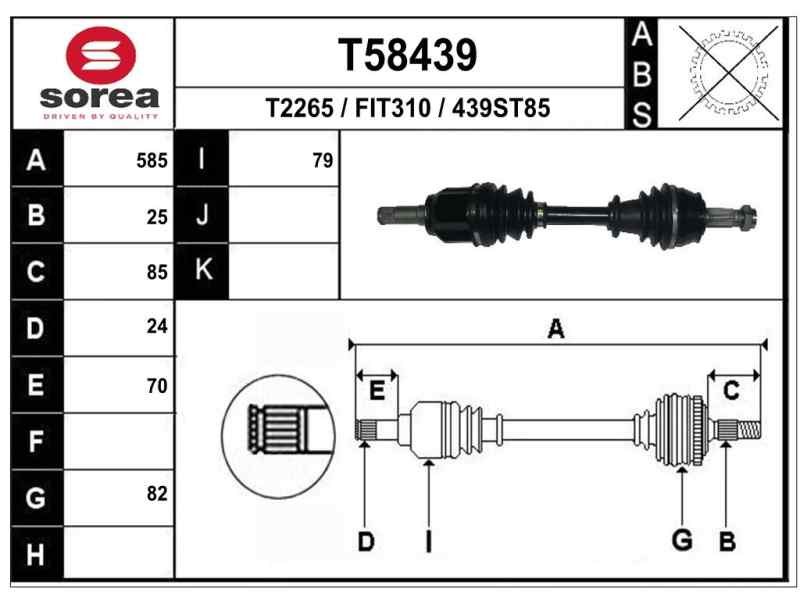 Recambio de transmision delantera izquierda para fiat fiorino básico referencia OEM IAM 0051975576 F1144 