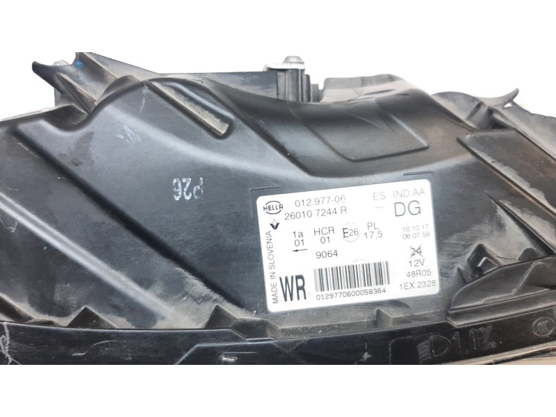 Recambio de faro derecho para renault captur zen referencia OEM IAM 260107244R 10118120001 RN7024913