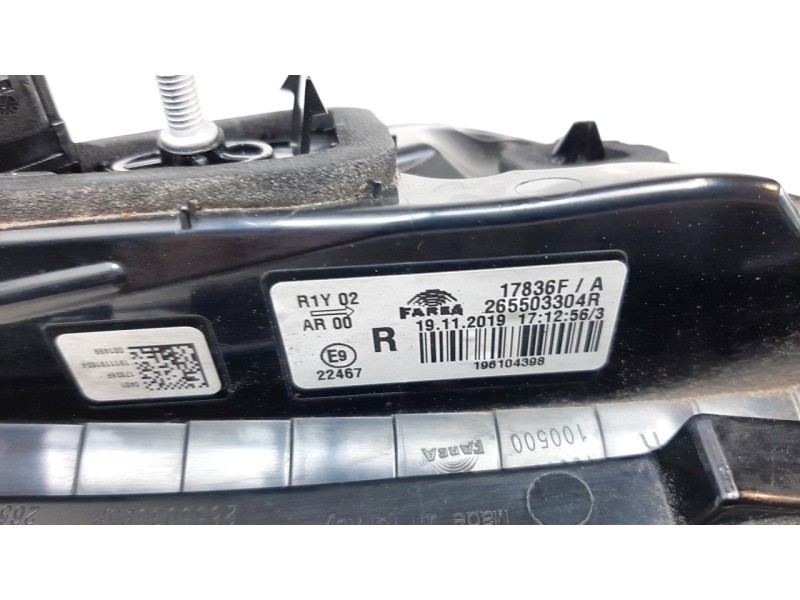 Recambio de piloto trasero derecho interior para renault clio v business edition referencia OEM IAM 265503304R  