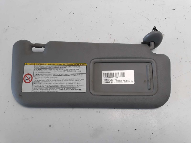 Recambio de parasol derecho para toyota yaris (ksp9/scp9/nlp9) 1.4 turbodiesel cat referencia OEM IAM   