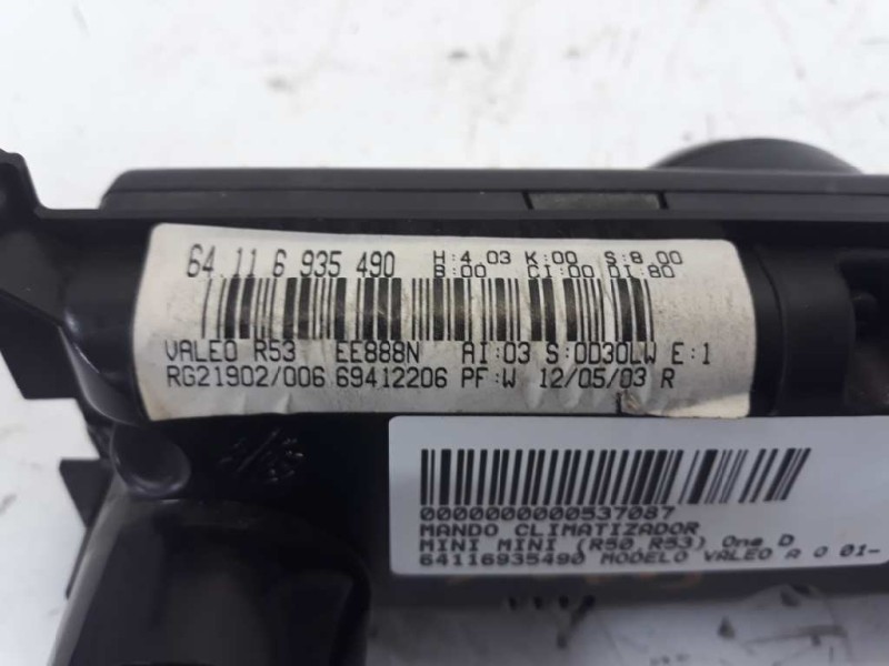Recambio de mando climatizador para mini mini (r50,r53) one d referencia OEM IAM 64116935490  