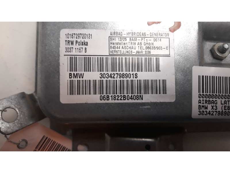 Recambio de airbag lateral izquierdo para bmw x3 (e83) 2.0d referencia OEM IAM 30342798901S  
