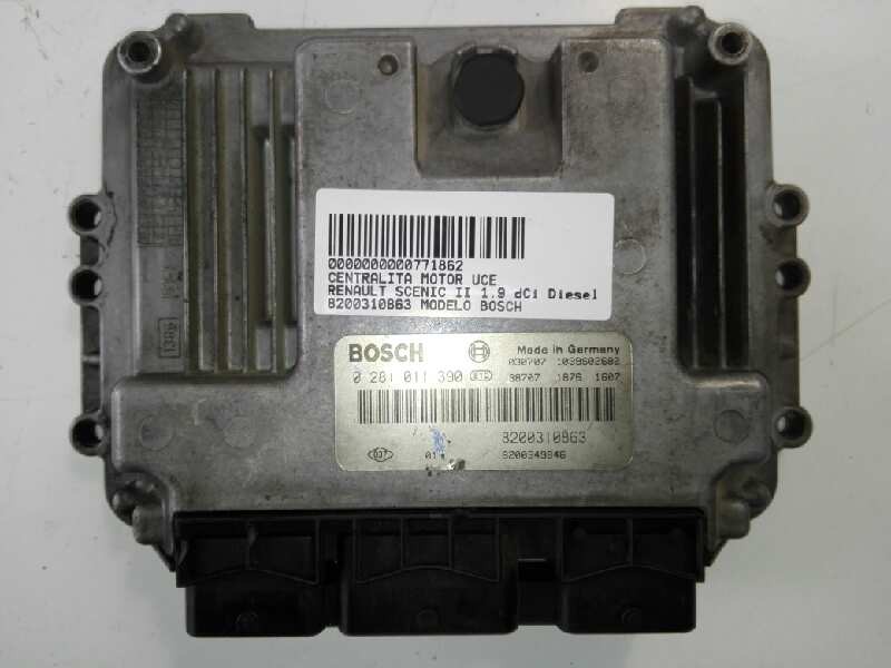 Recambio de centralita motor uce para renault scenic ii 1.9 dci diesel referencia OEM IAM 8200310863 0281011390 