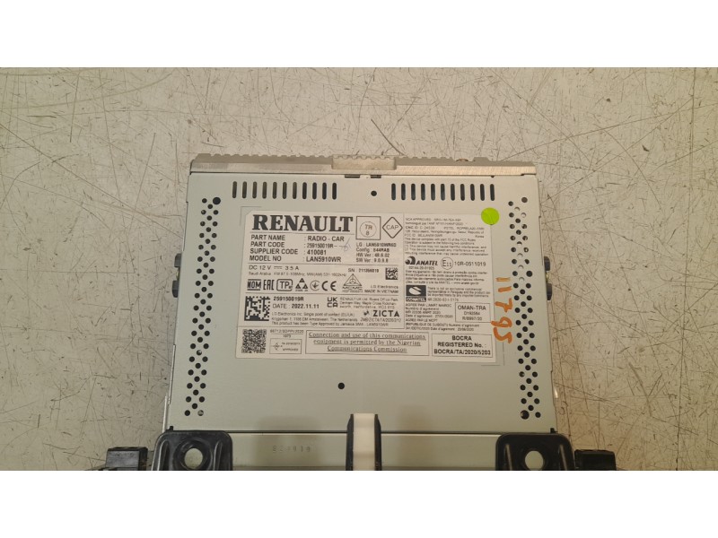 Recambio de sistema navegacion gps para dacia duster ii anniversary referencia OEM IAM 259150019R  