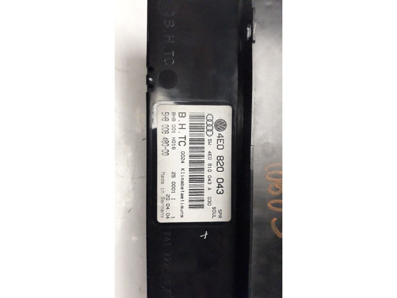 Recambio de mando climatizador para audi a8 (4e2) 3.0 v6 24v tdi referencia OEM IAM 4E0820043 4E0820043 