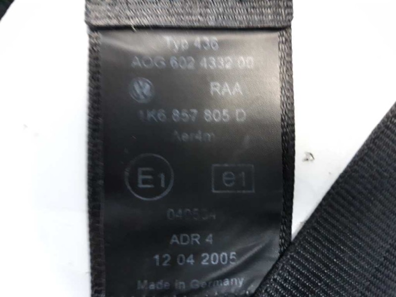 Recambio de cinturon seguridad trasero izquierdo para volkswagen golf v berlina (1k1) trendline referencia OEM IAM 606471200  