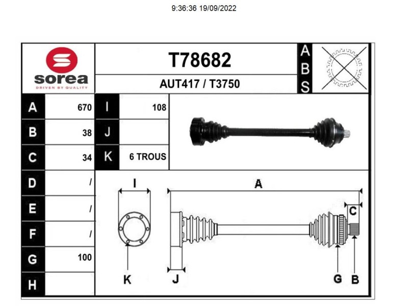 Recambio de transmision trasera izquierda para audi a8 (4e2) 3.0 v6 24v tdi referencia OEM IAM 4E0501203E T78682 A2812