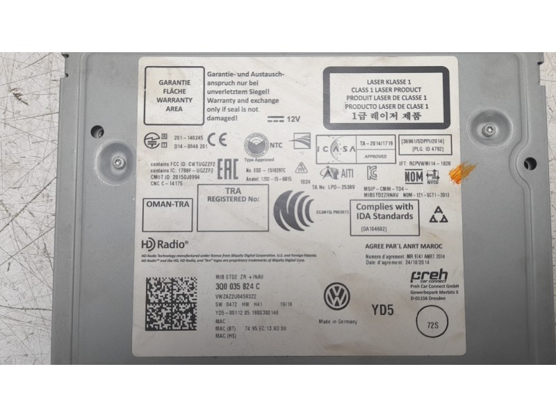 Recambio de sistema navegacion gps para volkswagen polo referencia OEM IAM 5G6919605A  